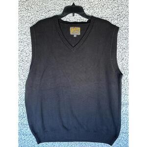 Johnny Bigg Black Knit Sweater Vest Mens USA Large Big Tall V Neck NWT